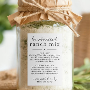 Homemade Ranch Mix Gift Labels