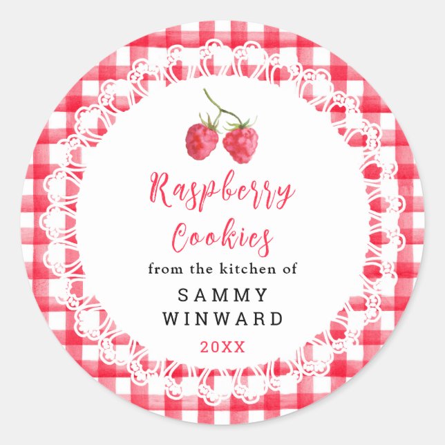Homemade Raspberry Cookies Label (Front)