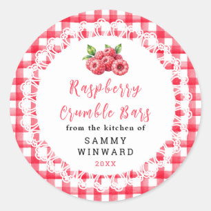 Homemade Raspberry Crumble Bar Label