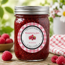 Homemade Raspberry Jam Label Sticker