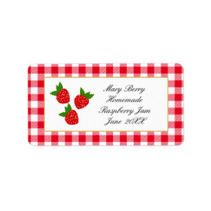 Homemade raspberry sum mer fruit jam hamper label