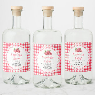 Homemade Raspberry Syrup Bottle Label