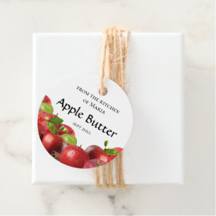 Homemade Red Apple Butter Spread Canning 2 inches Favour Tags