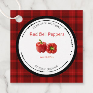 Homemade Red Bell Peppers Label Hang Tag
