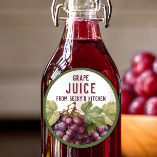 Homemade Red Grape Juice Pantry Labels