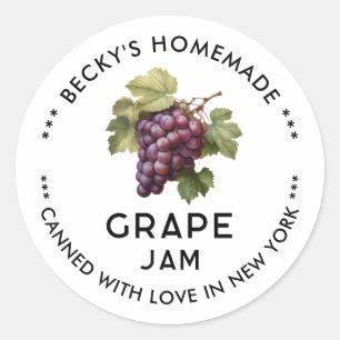 Homemade Red Grapes jam canning label