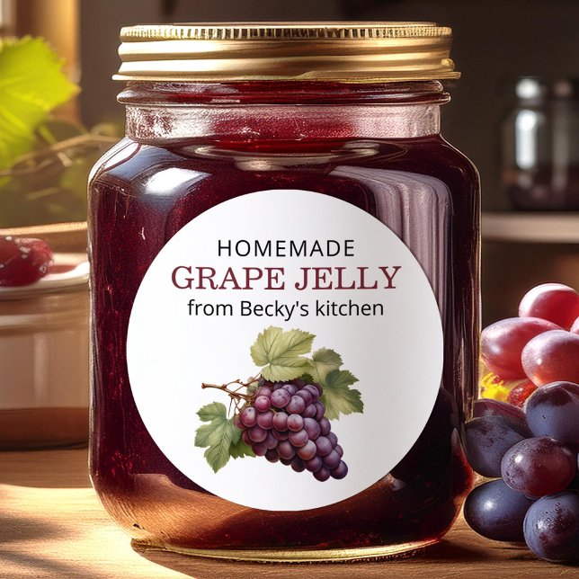 Homemade Red Grapes jelly canning label (Creator Uploaded)