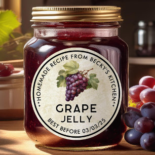 Homemade Red Grapes Jelly vintage canning label