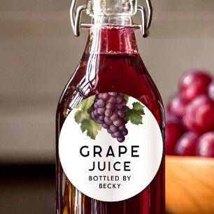 Homemade Red Grapes juice canning label