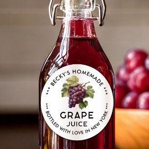 Homemade Red Grapes juice canning label