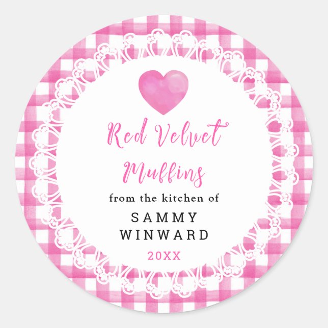 Homemade Red Velvet Muffins Label (Front)