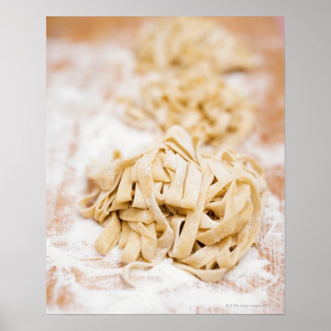 Homemade ribbon pasta, close up poster (Front)