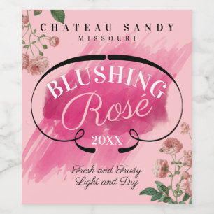 Homemade rose wine roses personalised wine label