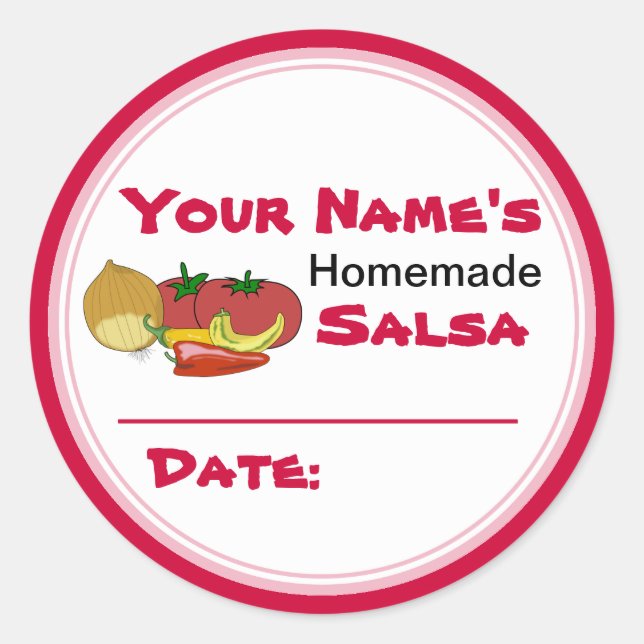 Homemade Salsa Canning Jar Lid Labels Stickers (Front)