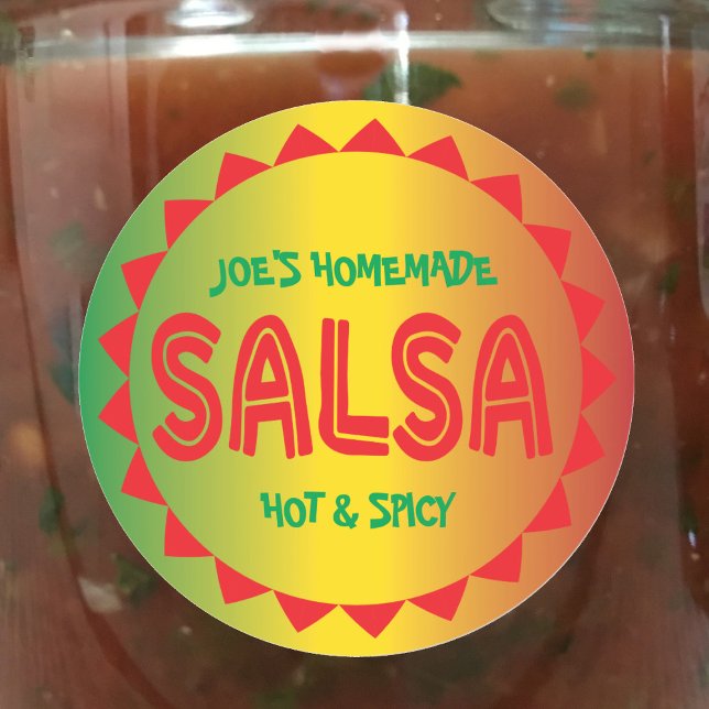 Homemade Salsa canning label red, green, & yellow (Creator Uploaded)