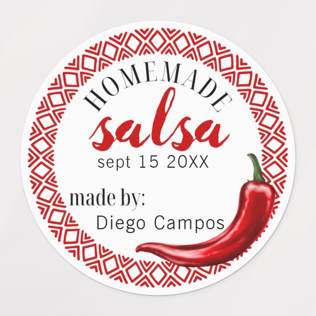 Homemade Salsa Hot Jalapeno Mexican Sauce Canning (Design 2)