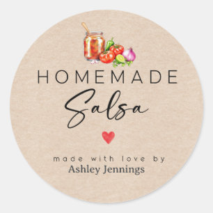 Homemade Salsa Labels Made with Love Stickers