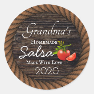 Homemade Salsa Personalised Rustic Classic Round Sticker