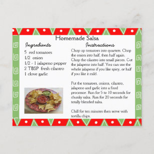 Homemade Salsa Recipe Card