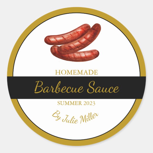 Homemade Sausages Barbecue Sauce BBQ Label (Front)