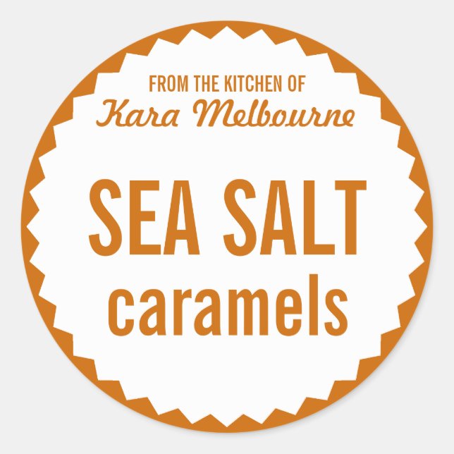Homemade Sea Salt Caramel Label Template (Front)