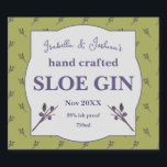 Homemade Sloe Gin label<br><div class="desc">Hand crafted Sloe Gin label ,  This design features a vintage illustration of a sloe branch. Editable templates have set up ready for you to personalise and customise . Give your homemade gifts the finishing touch .</div>