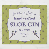Homemade Sloe Gin label