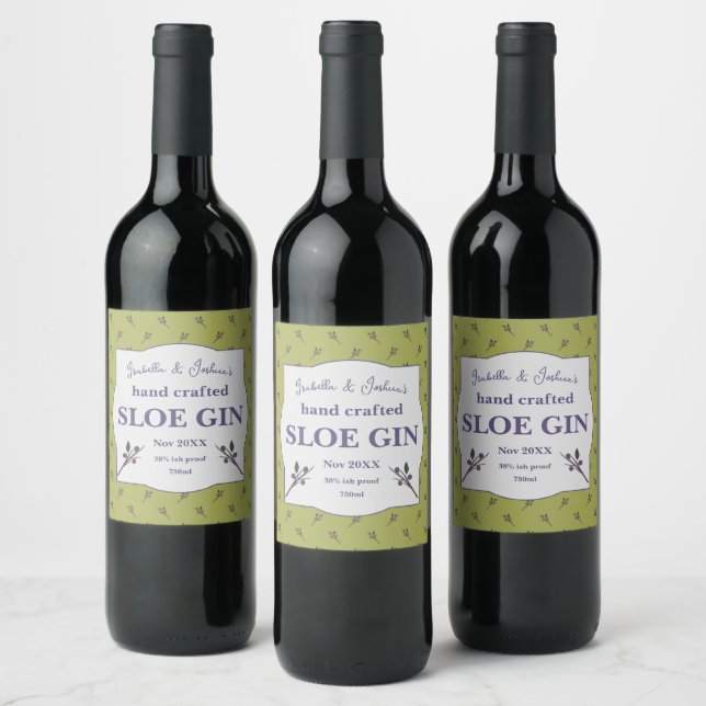 Homemade Sloe Gin label (Bottles)