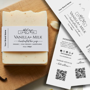 Homemade Soap Belly band with logo & QR Code Invitation Belly Band