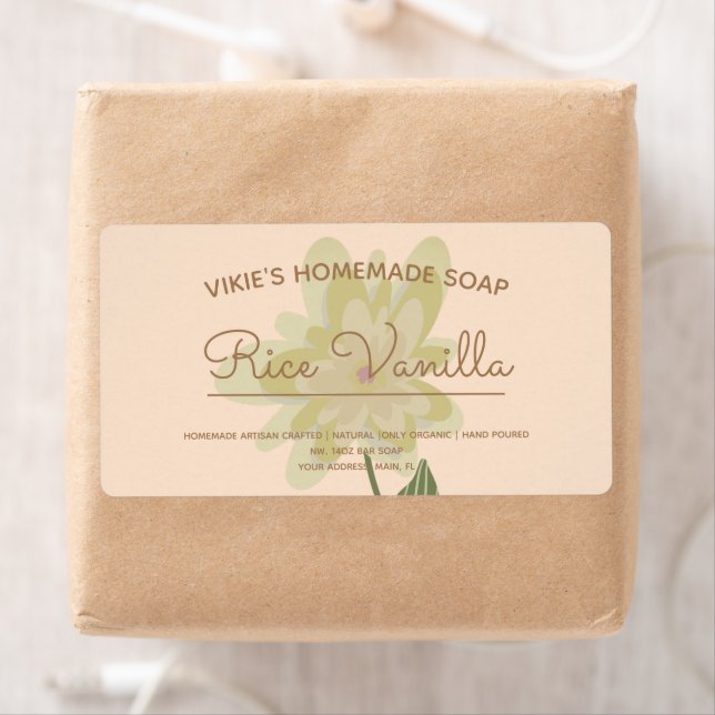 Homemade Soap Business Floral Art Label (Insitu)
