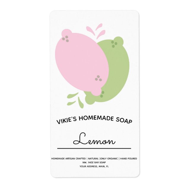 Homemade Soap Business Lemon Lime Pink (Front)