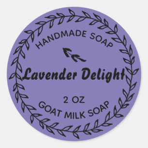 Homemade Soap Rustic Country Wreath Lavender Classic Round Sticker