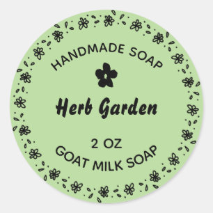 Homemade Soap Rustic Flower Wreath Country Herb Classic Round Sticker