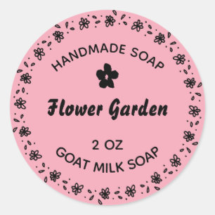 Homemade Soap Rustic Flower Wreath Country Pink Classic Round Sticker