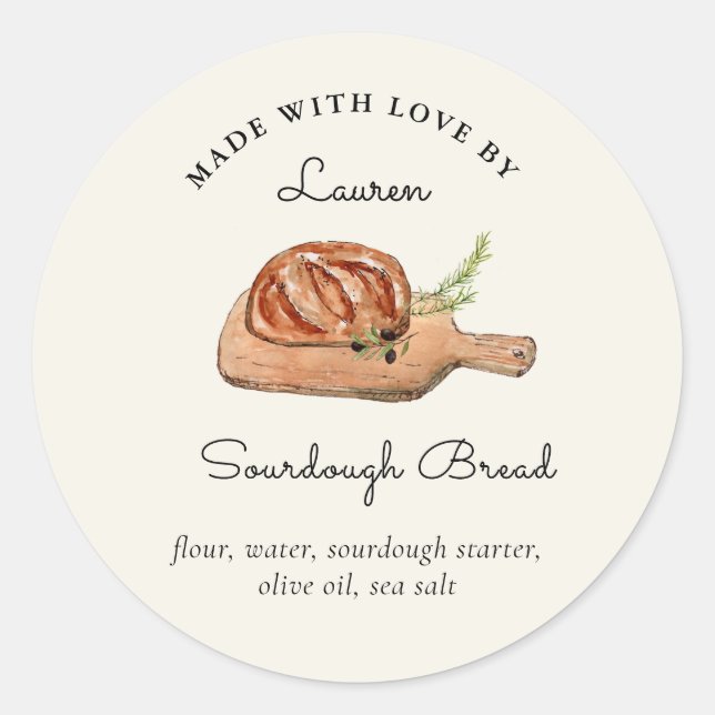 Homemade Sourdough Bread  Classic Round Sticker (Front)