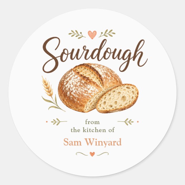 Homemade Sourdough Bread Kitchen Label (Front)