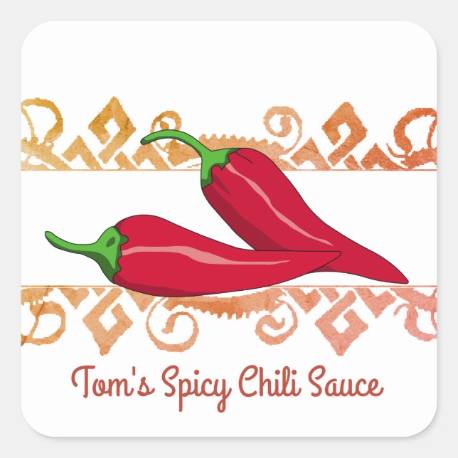 Homemade Spicy Sauce Square Sticker (Front)