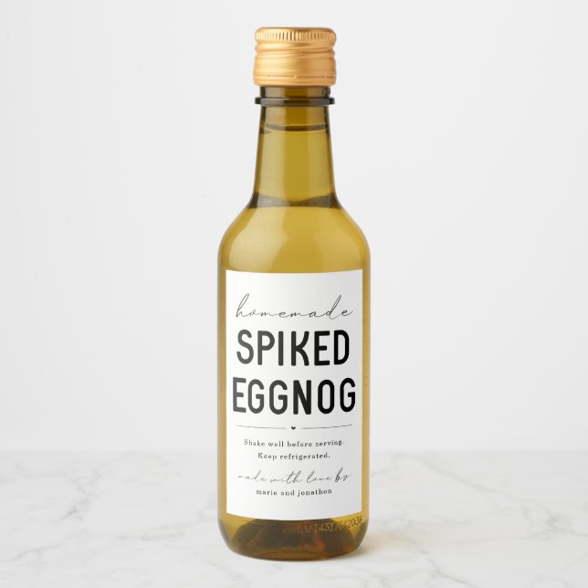 Homemade Spiked Eggnog Bottle Label (Front)