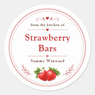 Homemade Strawberry Bars Label