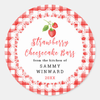 Homemade Strawberry Cheesecake Bars Label