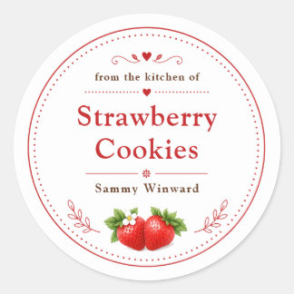 Homemade Strawberry Cookies Label
