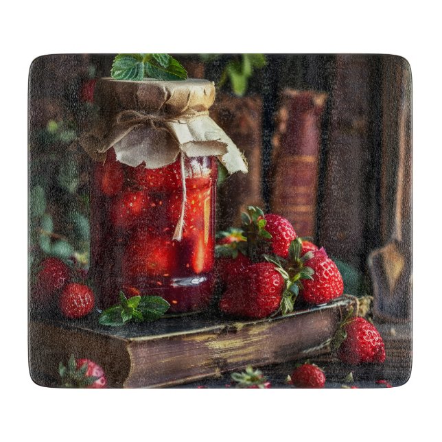 Homemade strawberry jam  cutting board (Front)