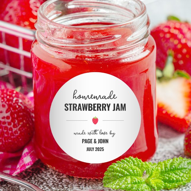 Homemade Strawberry Jam Jar Label Sticker (Creator Uploaded)