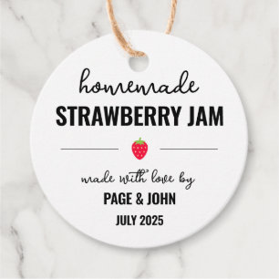 Homemade Strawberry Jam Jar Wedding Favour Tags