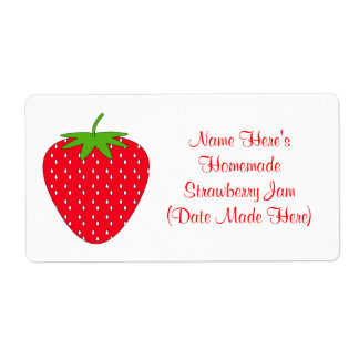 Homemade Strawberry Jam Label. White and Red.