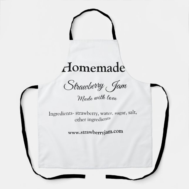 Homemade strawberry jam made with love add text we apron (Front)