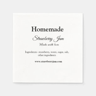 Homemade strawberry jam made with love add text we napkin