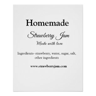 Homemade strawberry jam made with love add text we poster