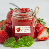 Homemade strawberry jam personalised