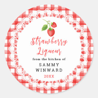 Homemade Strawberry Liqueur Label
